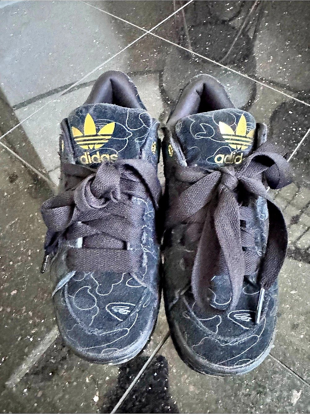 adidas BAPE adidas Super Ape Star Black & Gold Sneakers US 6 2/3